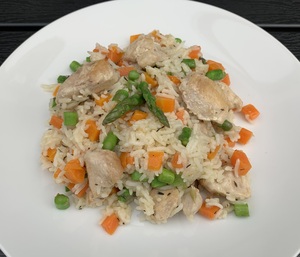 One pot med kylling, ris og grøntsager